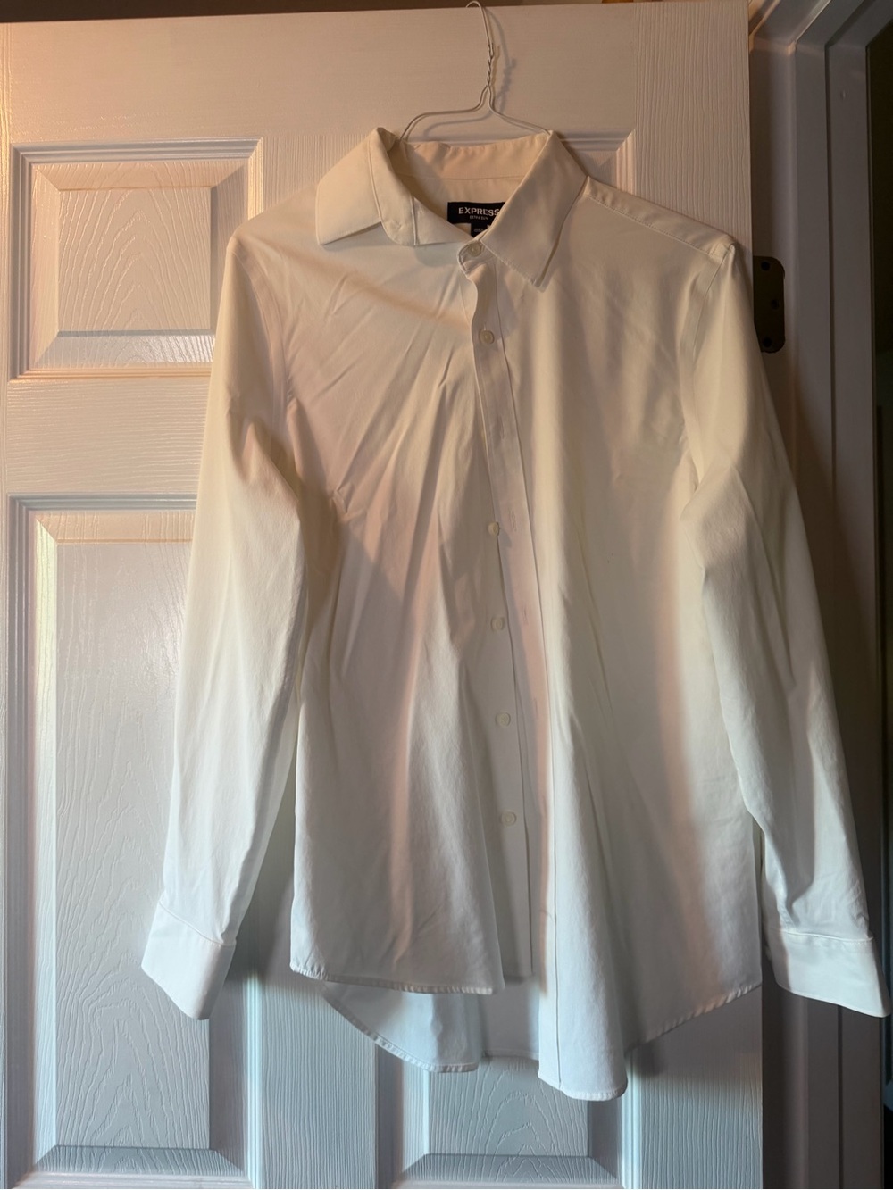 Express White Men's Dress Shirt - Classic Point Collar